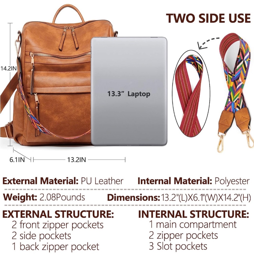 Brown Backpack/Purse - image 3